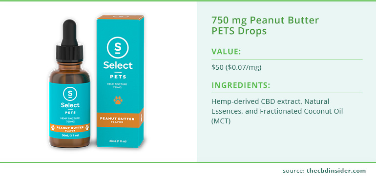 select cbd pets drop peanut butter