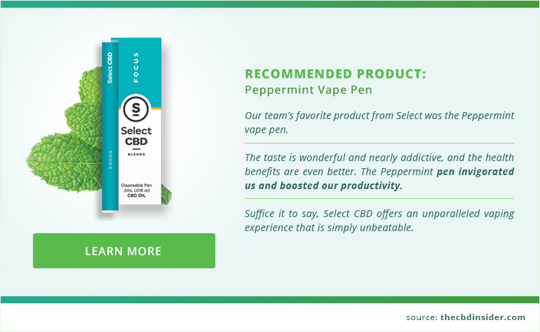 recommended product select cbd peppermint vape pen