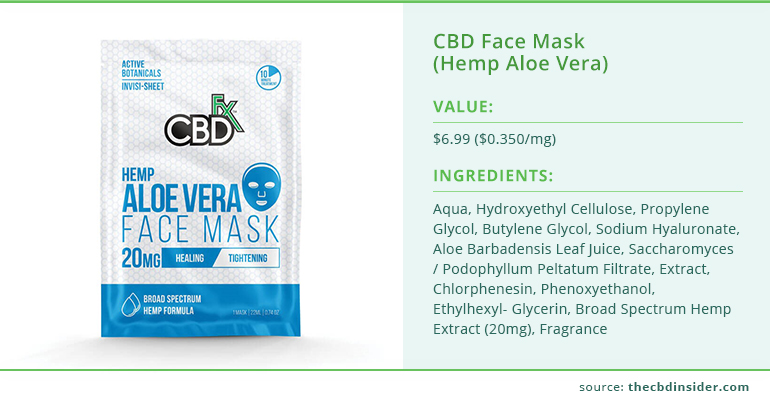 cbdfx hemp aloe vera face mask