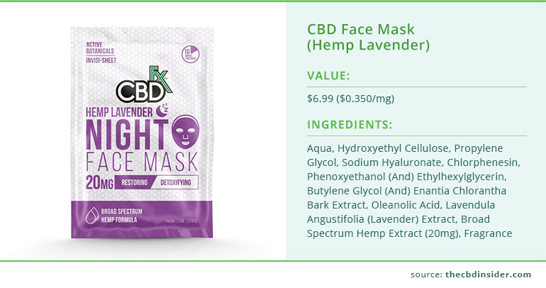 cbdfx hemp lavender face mask