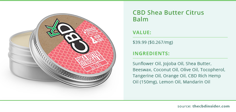 cbdfx shea butter citrus balm