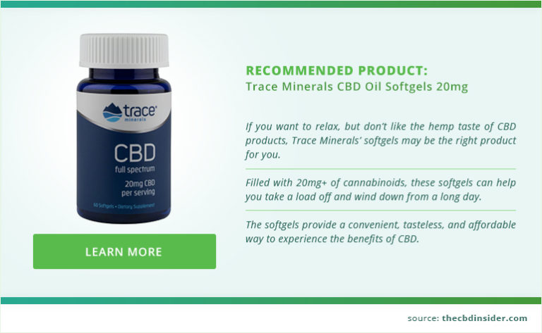 recommended product: trace minerals cbd oil softgels 20mg