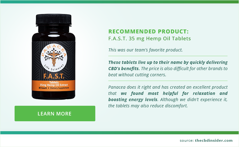 recommended product F.A.S.T 35mg Hemp Oil CBD Tablets
