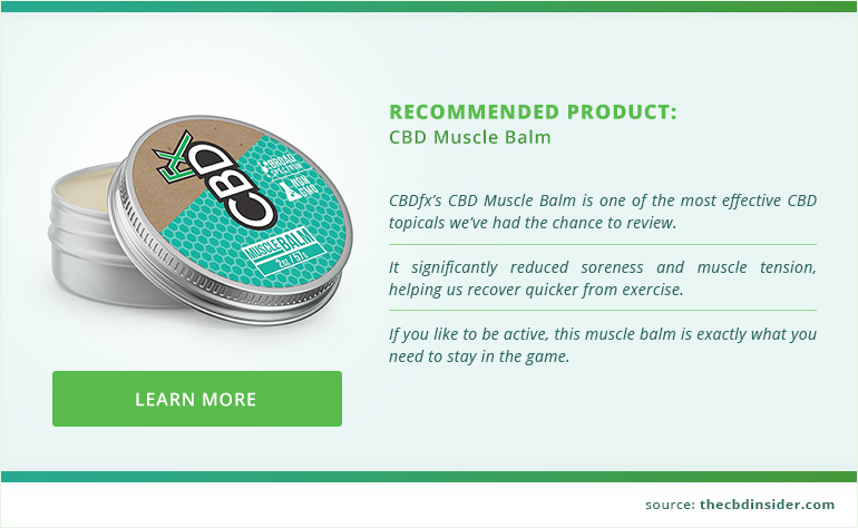 recommended product cbdfx muscle balm