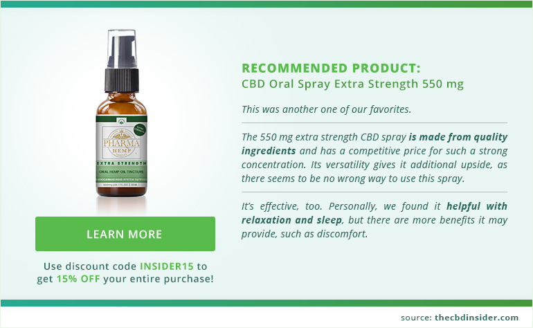 Recommended product CBD Oral Spray Extra Strength