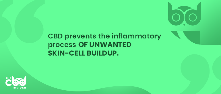 cbd prevents the inflammatory process of unwanted skin cell buildup