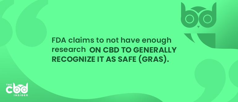 fda says that cbd is not recognize as safe