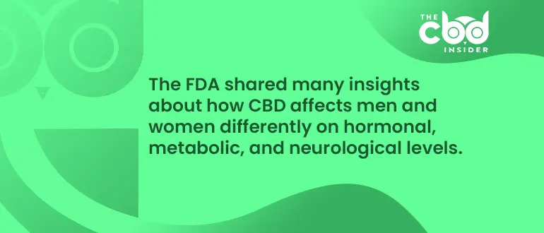fda shared many insights about how cbd affects men and women