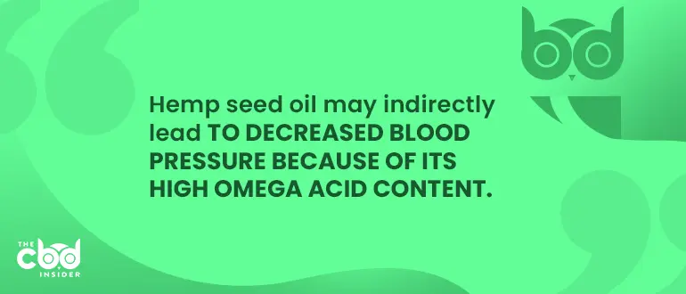 hemp seed oil may lead to decreased blood pressure