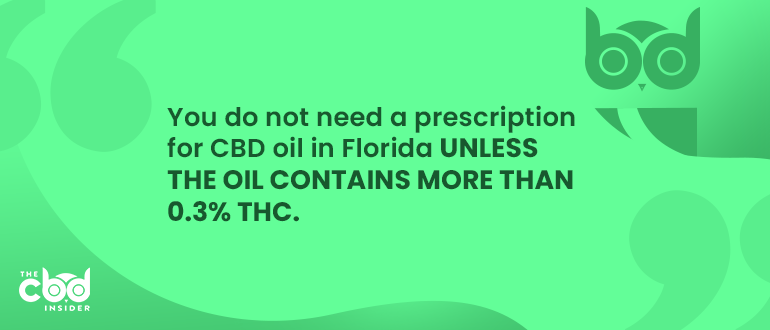 do i need a prescription for cbd oil in florida