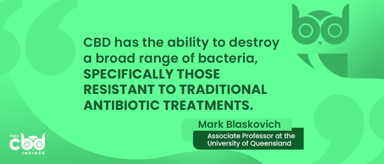 CBD has the ability to destroy a broad range of bacteria