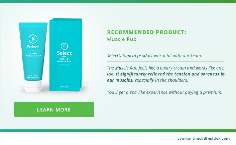 recommended product select cbd muscle rub